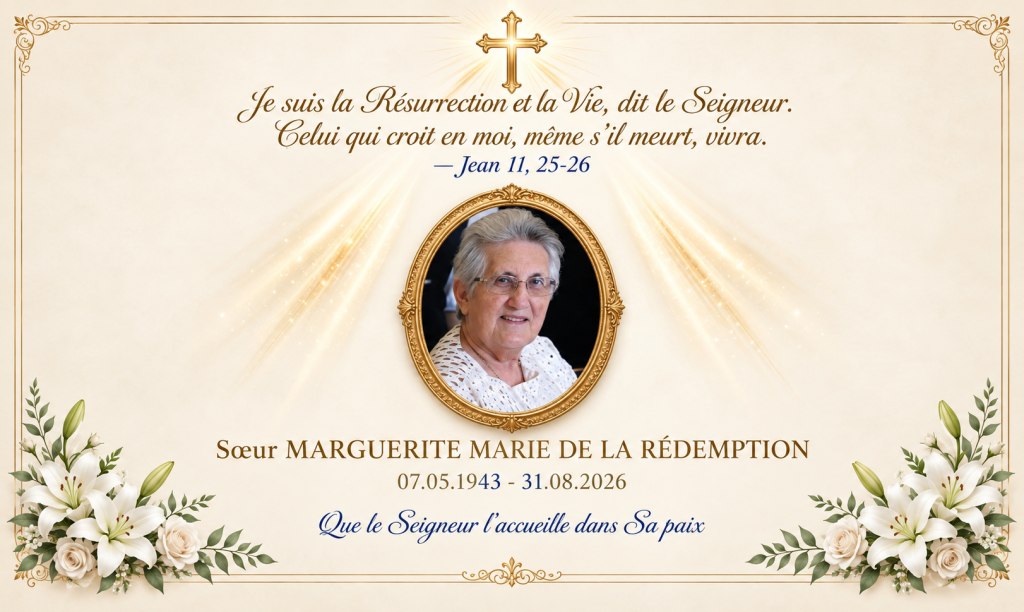 A Dieu à Sr Marguerite Marie de la Rédemption